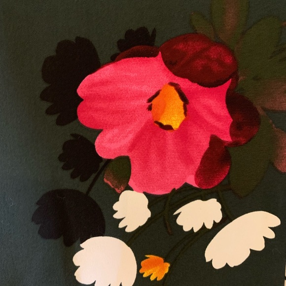 Joe Fresh Forest Green Dress w/flowers sz 6 - Picture 9 of 9